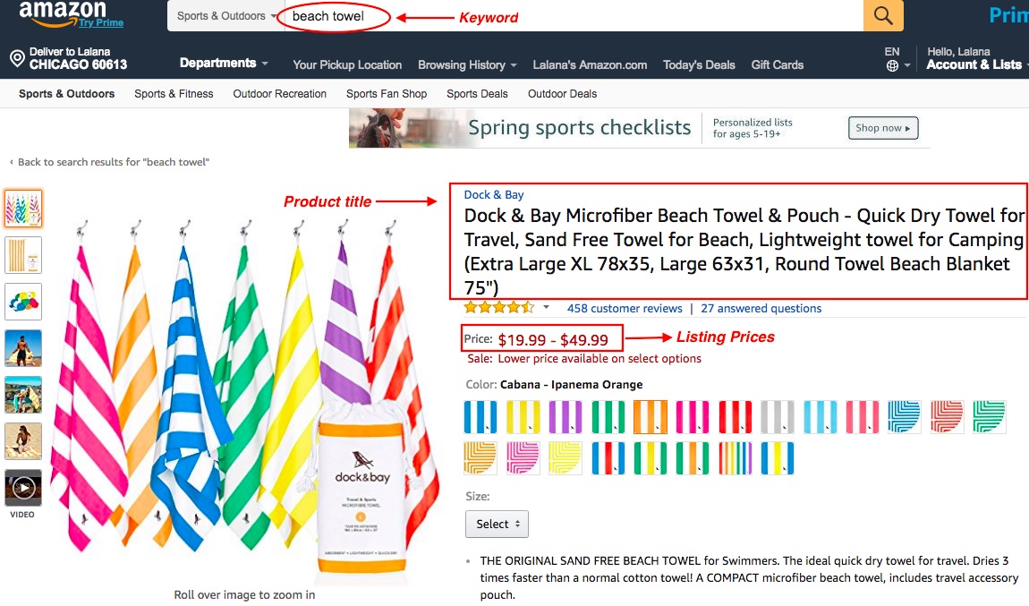Example of effective title for amazon search engine