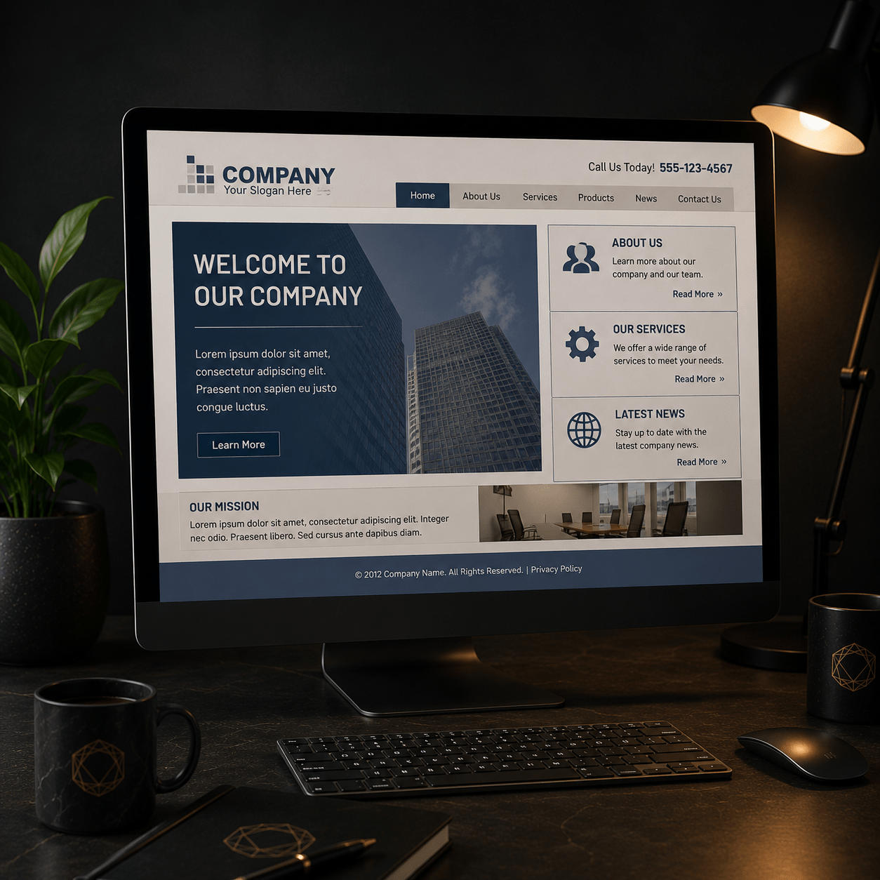 Outdated business website in need of a modern website redesign